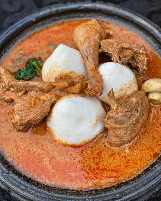 Rice Balls with Groundnut Soup